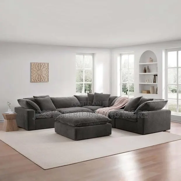 Sofa(6-Piece Fabric Modular Sectional, Dark Gray) · Photo 1