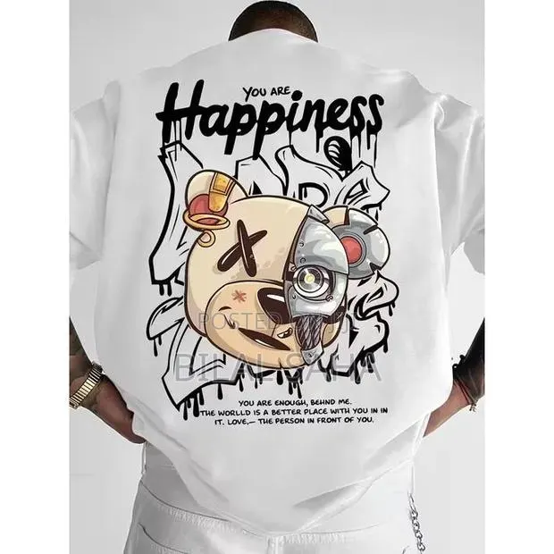 Men's Oversized T-Shirt-Bear Print Street Wear · Photo 1