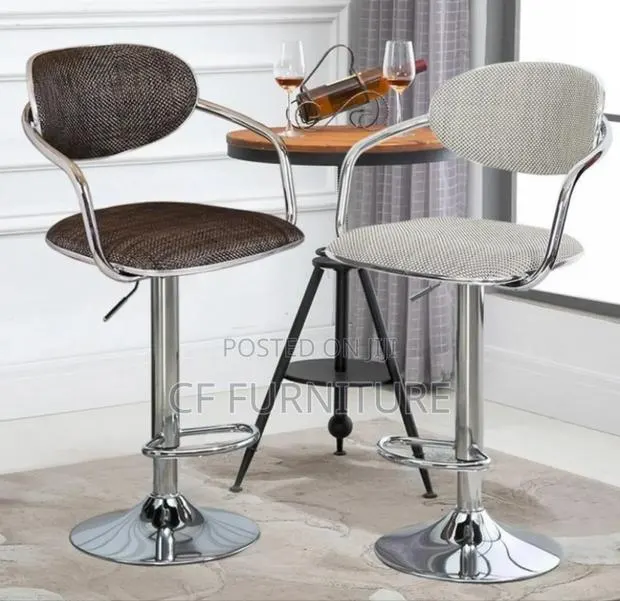 Modern Adjustable Tweed Bar Stools · Photo 1
