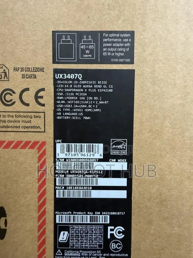 New Asus Zenbook 14 OLED 16GB Qualcomm Snapdragon X Plus SSD 512GB · Photo 1
