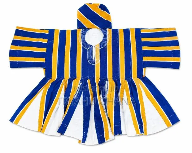 Luxury Blue, Yellow and White Men's Batakari Smock for Sale at Tryahu · Photo 1
