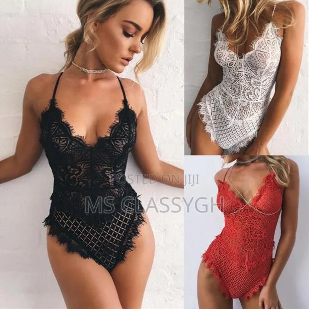 Sexy Lace Deep v Bodysuit Soft Lingerie · Photo 1