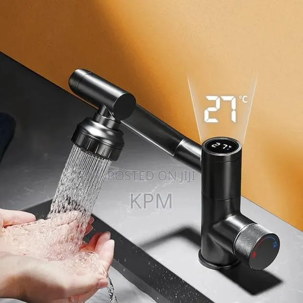 Smart Digital Display Rotatable Japanese Bathroom Faucet Basin Tap H C · Photo 1