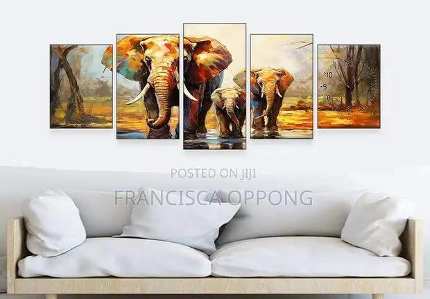 Colorful5 Pieces Elephant Wall Art Frame Design · Photo 1