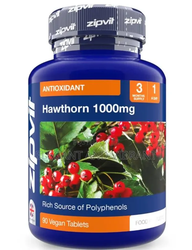 Hawthorn 1000mg, 90 Hawthorn Tablets. Antioxidant Support · Photo 1
