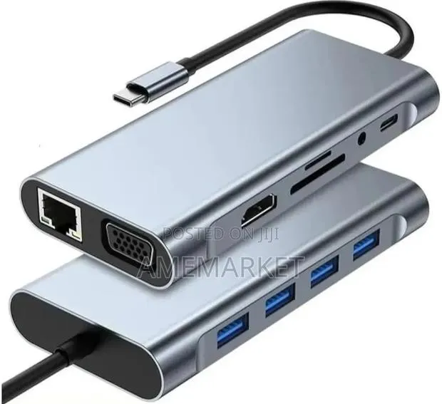11-in-1 USB Type-C Docking Station – HDMI, VGA, USB 3.0 Ethernet Hub · Photo 1