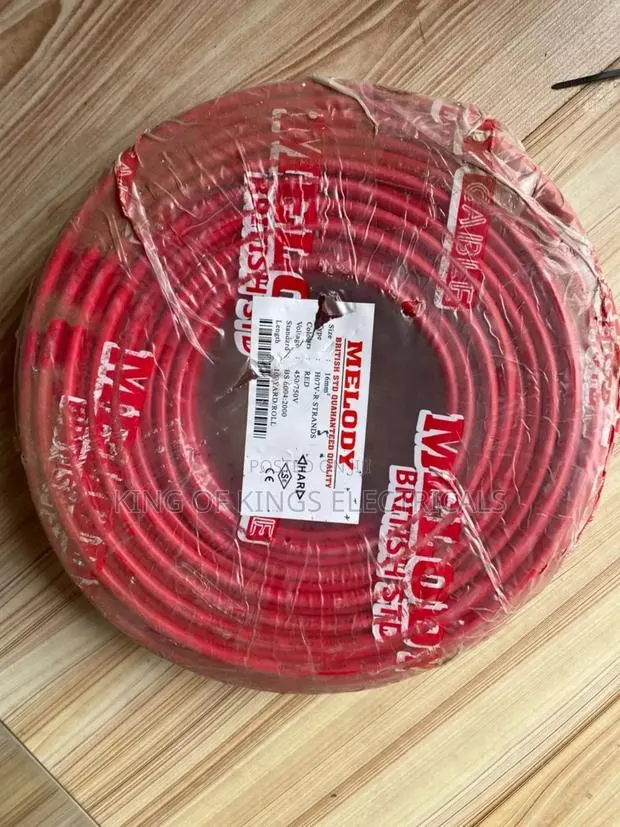 British Melody 16mm Single Core Electrical Cable – 100 Yards (Red) · Photo 1