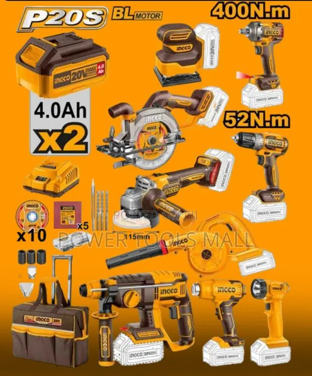 9pcs Cordless Industrial Combo Kit 20v CKLI2098 · Photo 1