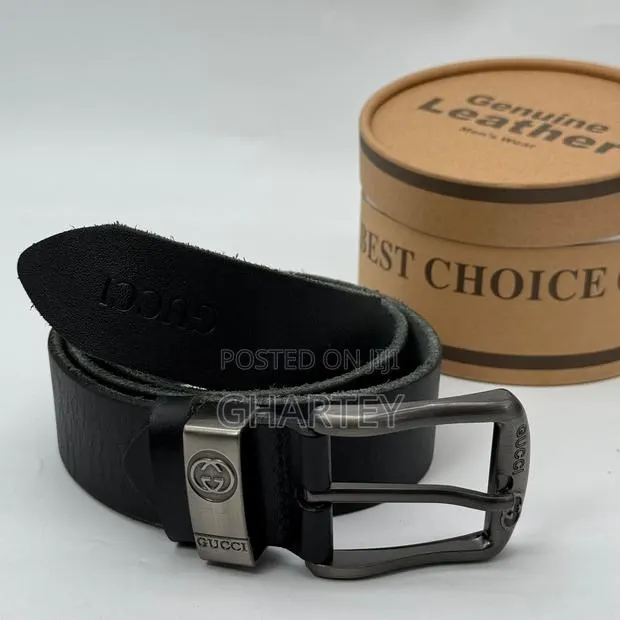 Luxury Men’S Quality Leather Belts - Black · Photo 1