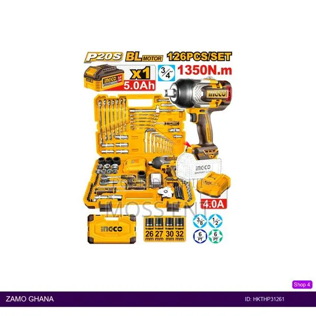 126 PCS Cordless Impact Wrench Tools - Hkthp31261 · Photo 1