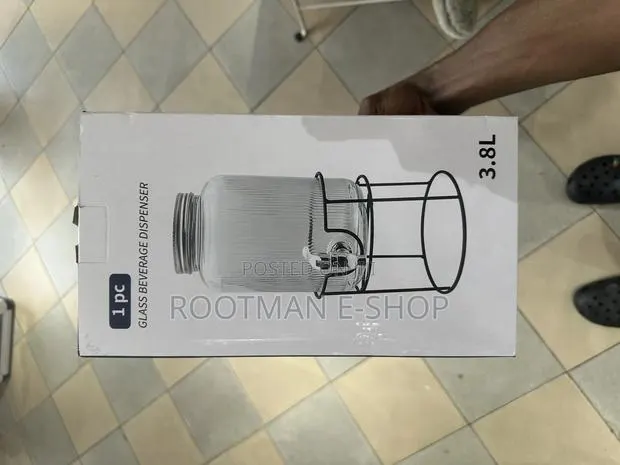 3.8l Glass Beverage Dispenser With a Metal Stand. · Photo 1