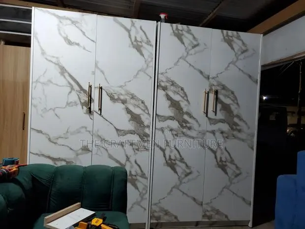 2 in 1 Marble Laminated Woode Wardrobe · Photo 1