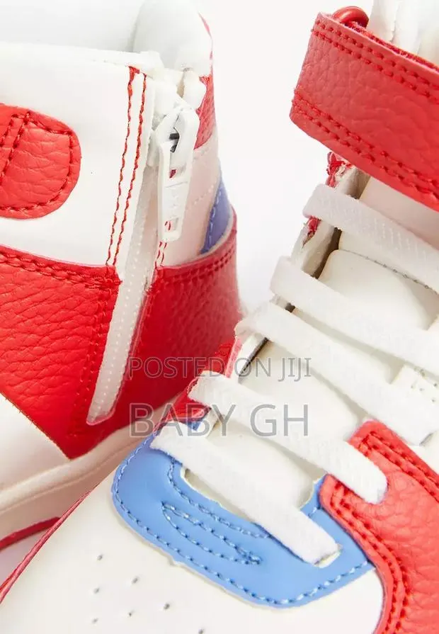 M S Red and White High Top Trainers · Photo 3