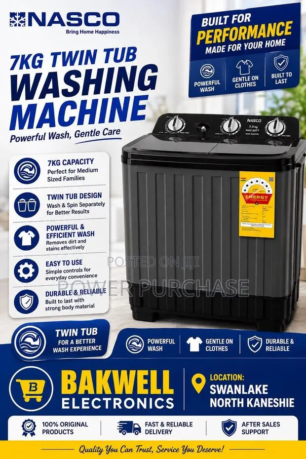 NASCO 7KG Twin Tub Washing Machine · Photo 1