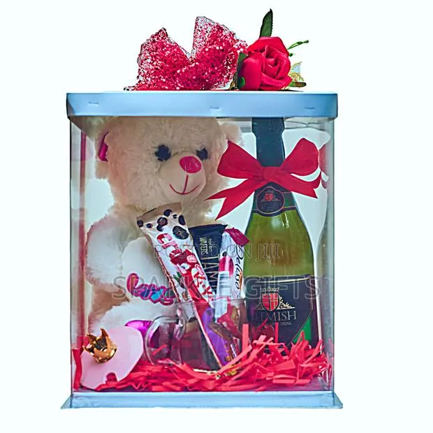 Teddy Bear, Wine, Assorted Chocolate Valentine Gift for Her · Photo 1