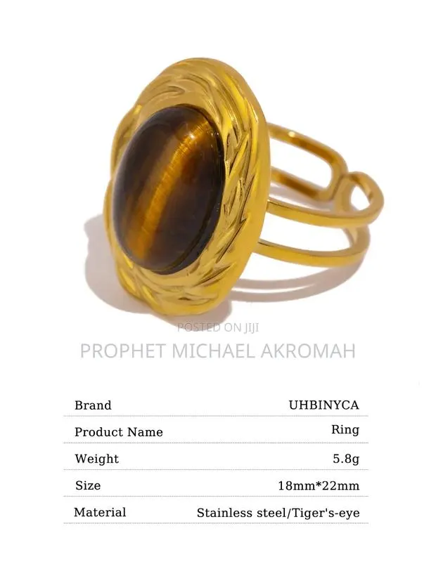 Tiger Eye Ring Stainless Steel · Photo 1