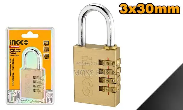 3 Digit Brass Combination Padlock 3x30mm - Dbck0303 · Photo 1