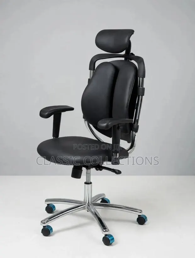 Orthopedic Office Chair- Headrest and Adjustable Lumbar Support Chair · Photo 1