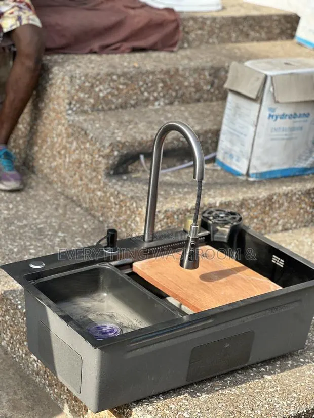 Black Waterfall Sink_waterfall Sink Complete_kitchen Sink · Photo 1