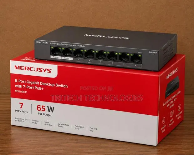 8-Port Gigabit Desktop Switch With 7-Port PoE+ · Photo 1