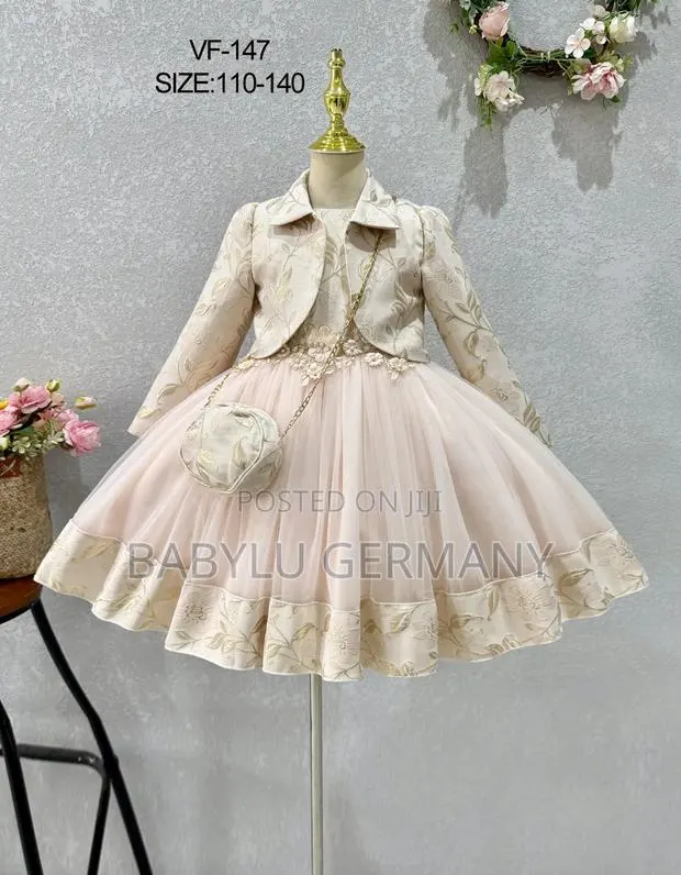 Premium Quality Pink Girl's Dress With Matching Handbag · Photo 1