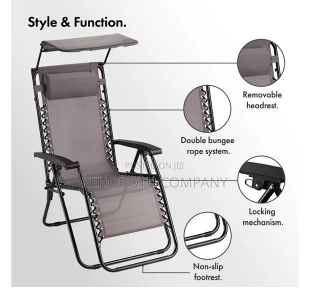 Monaco Grey Reclining Garden Chairs With Sun Canopies · Photo 1