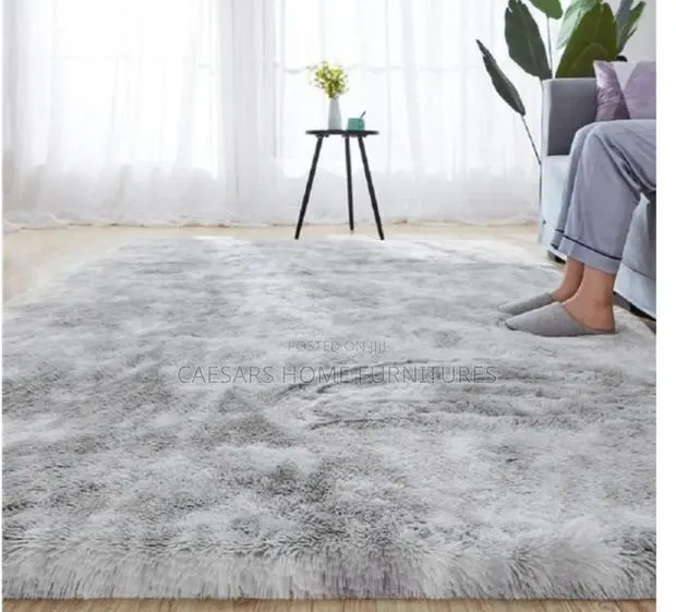 New Fluffy Grey Living Room Rug (200 X 160) Cm · Photo 1