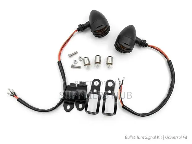 2pc Motorbike Signal Indicator Lights With Bulbs, Clamp and Screws · Photo 1