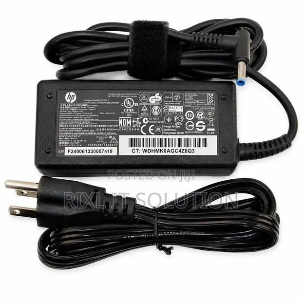 HP 45W AC Adapter With Blue Pin Connector – Brand New · Photo 1