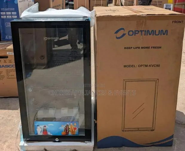 OPTIMUM 90L Wine Chiller – Glass Door Beverage Cooler · Photo 1