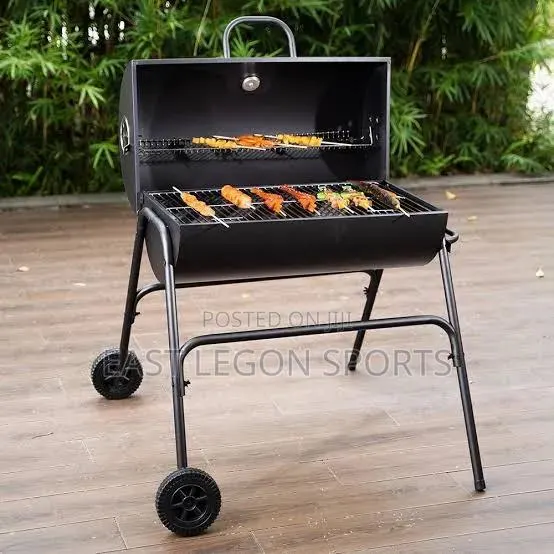 BBQ Stand Charcoal Meat Fish Grill Barbecue With Fork · Photo 1