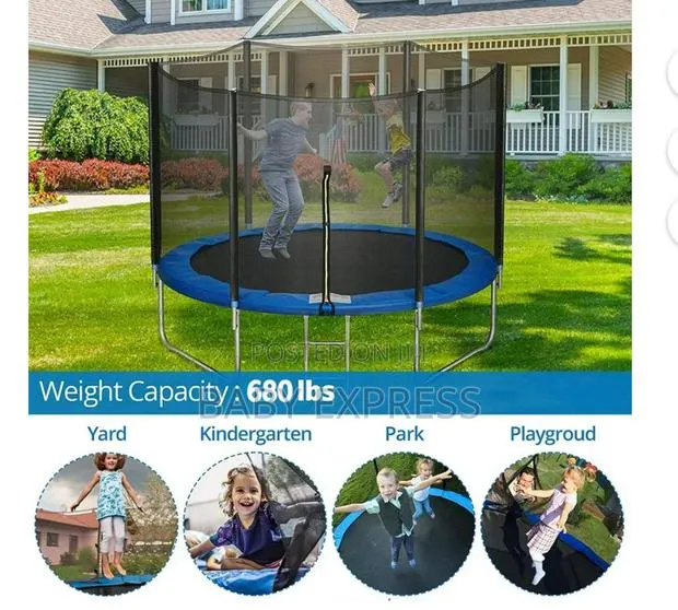 10ft Heavy-Duty Trampoline With Safety Net Ladder (Free Installation) · Photo 1