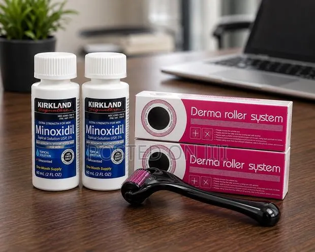 Kirkland Minoxidil and Derma Roller for Beard,hair · Photo 1