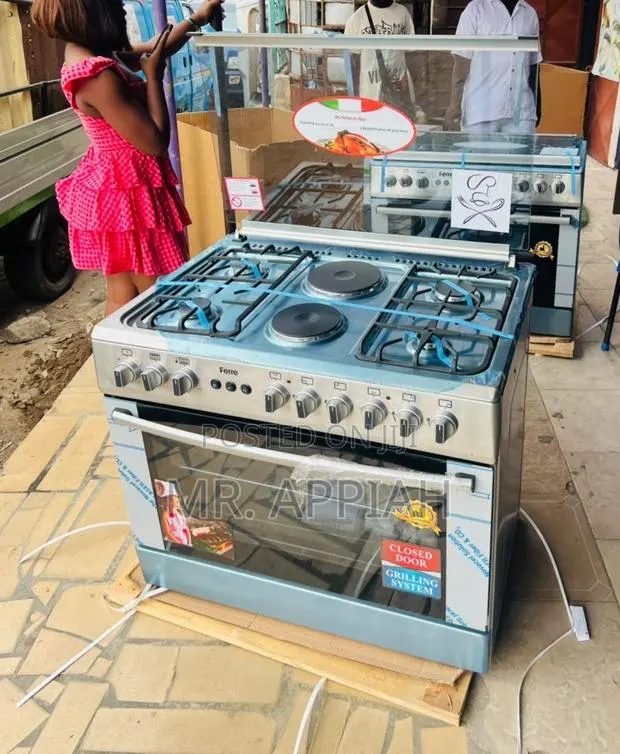 Quality Cooking Ferre 4 Gas + 2 Electric Cooker(Gray) · Photo 1