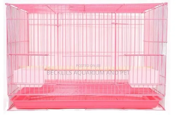 Pink Double Bowl Parrot Cage · Photo 1