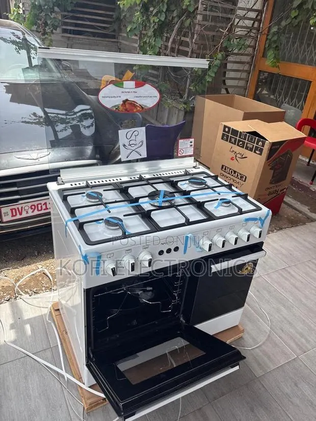 Mediatech 60x90 White Gas Cooker Clean Look, Strong Performance · Photo 1