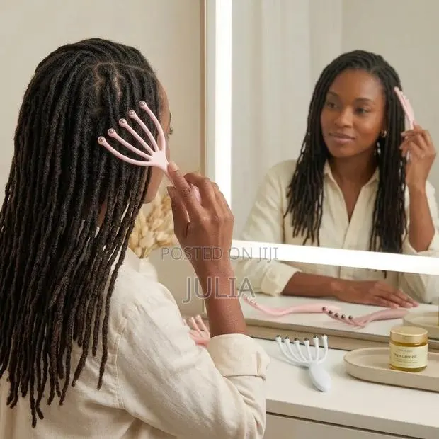 LOCS COMB. A 5-Claw Hand-Held Tool With Metal Beads Fitted at the Tips · Photo 1