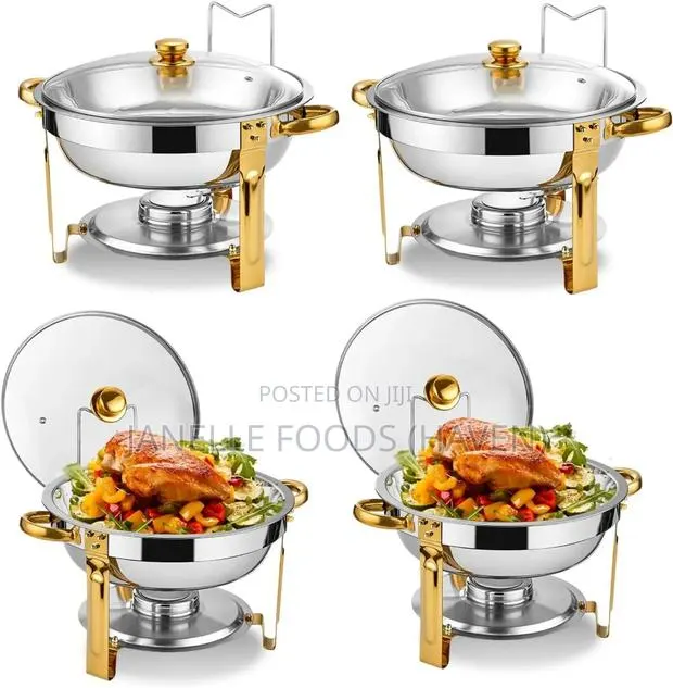Glass-Lid Oval Stainless Steel Chafing Dishes (5.2 Quartz) · Photo 1