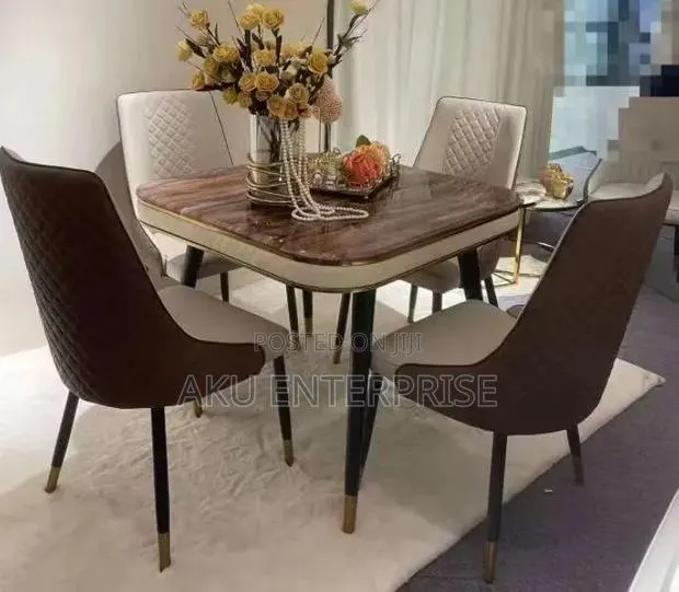 4 Chair Marble Dinning Table Set · Photo 1