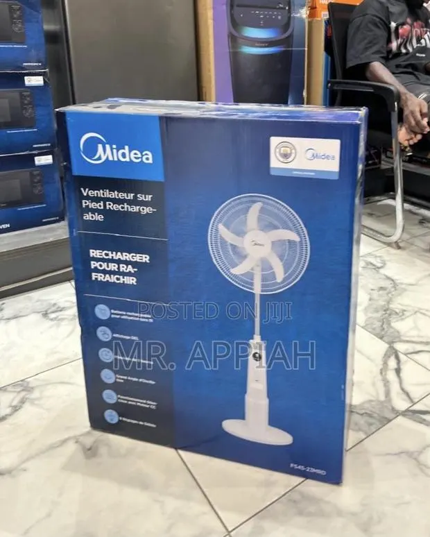 Affordable Midea 30watt Electric Rechargeable Standing Fan · Photo 1