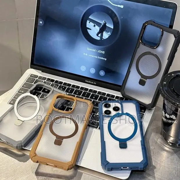Magnetic Case for iPhone 13 to 16 Pro Max, Ring Kickstand Mag-Safe · Photo 1