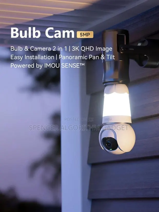 Imou Bulb Camera 2 in 1 QHD Image Panoramic Pan Tit · Photo 1