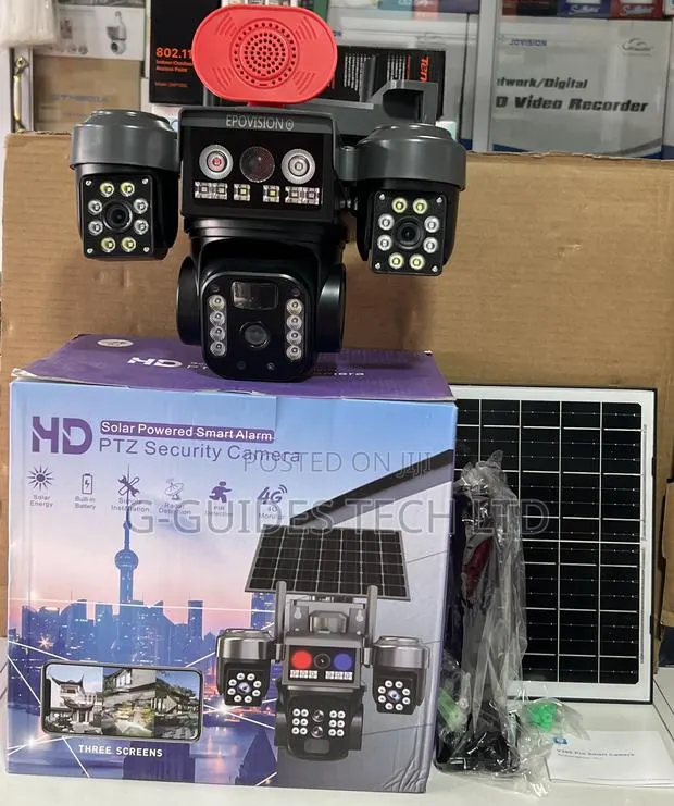 Hd 4g Solar-Powered Smart Alarm PTZ Security Camera 3-Lens · Photo 1