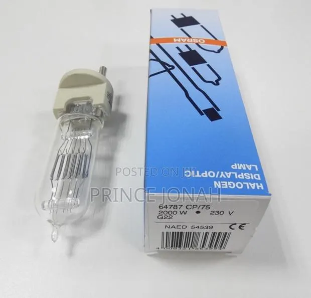 Osram 64787 Cp/75 230v2000w G22 Stage Light Concert Music Lamp Bulb · Photo 1