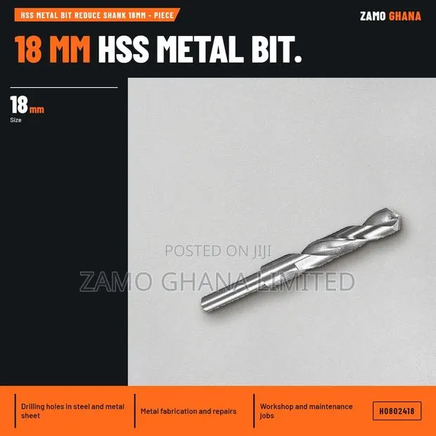HSS Metal Bit Reduce Shank 18Mm - Piece - H · Photo 1