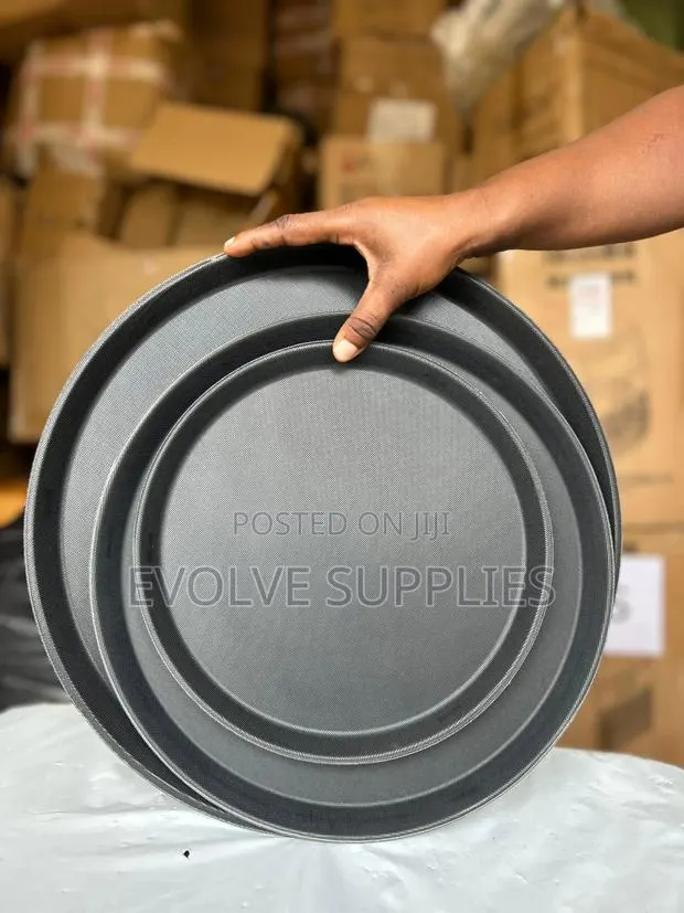 Black Round Nonslip Tray ( Small,Medium,Large) · Photo 1