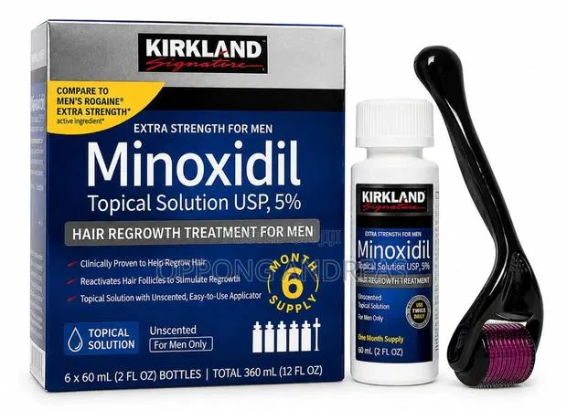6 in 1 Kirkland Minoxidil Box + Free Derma Roller Gift · Photo 1