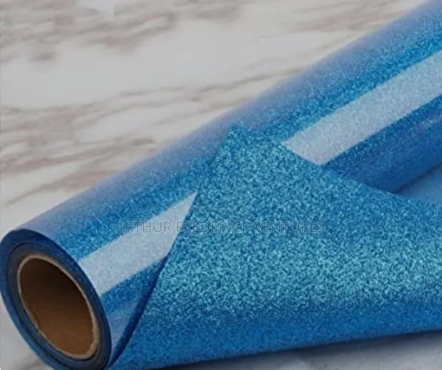 Heat Transfer Vinyl, Pu Glitter Blue