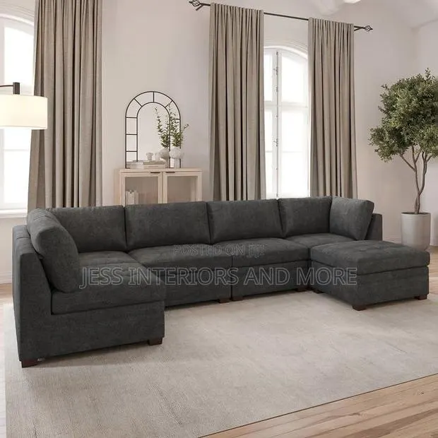 Sofa(Tisdale Modular Sectional 6-Piece Dark Gray With Storage Ottoman) · Photo 1