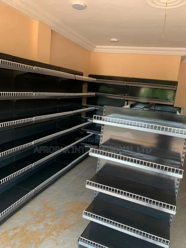 Black and White Supermarket Shelves in Different Sizes and Colors · Photo 1